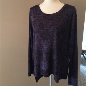 Asymmetrical Purple and Black Blouse